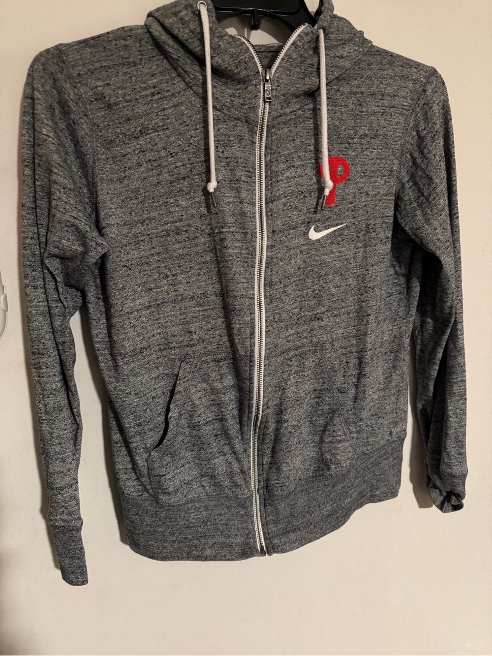 Nike Gym Vintage Phillies Full-Zip Hoodie Heather Pockets-Hood-Zipper L Women’s